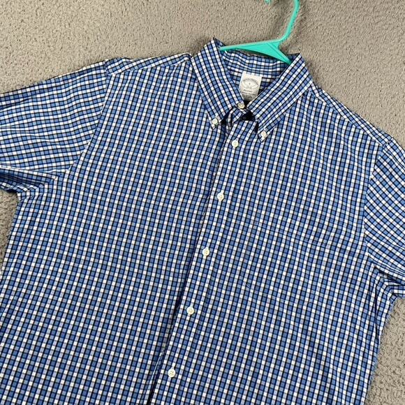 Brooks Brothers All Cotton Button Down Shirt Men's Large Plaid Causal Formal - Picture 3 of 10